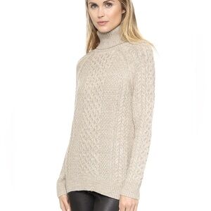 Vince Wool/Alpaca Cableknit Turtleneck Sweater